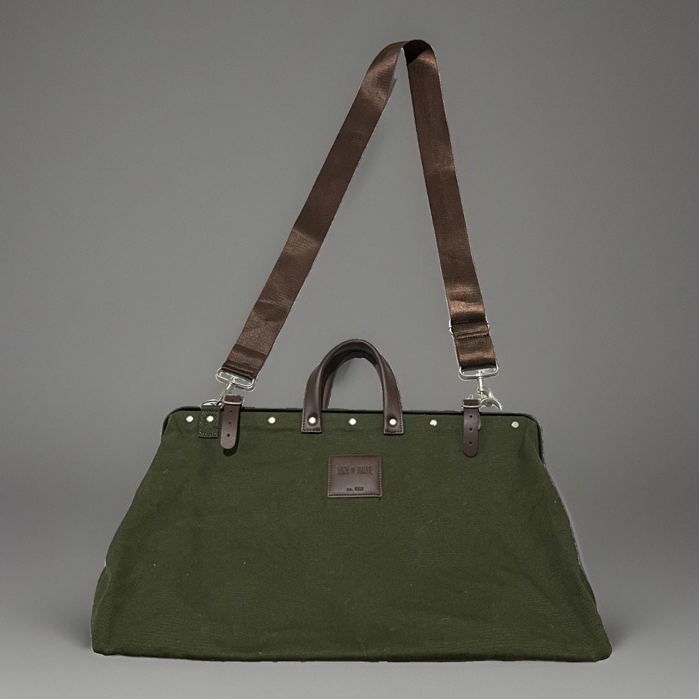 Line of Trade Olive Green Canvas Leather Handles Traveler Weekender Duffel Bag